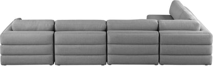 Barlow Grey Durable Linen Textured Fabric Modular Sectional Sec5B