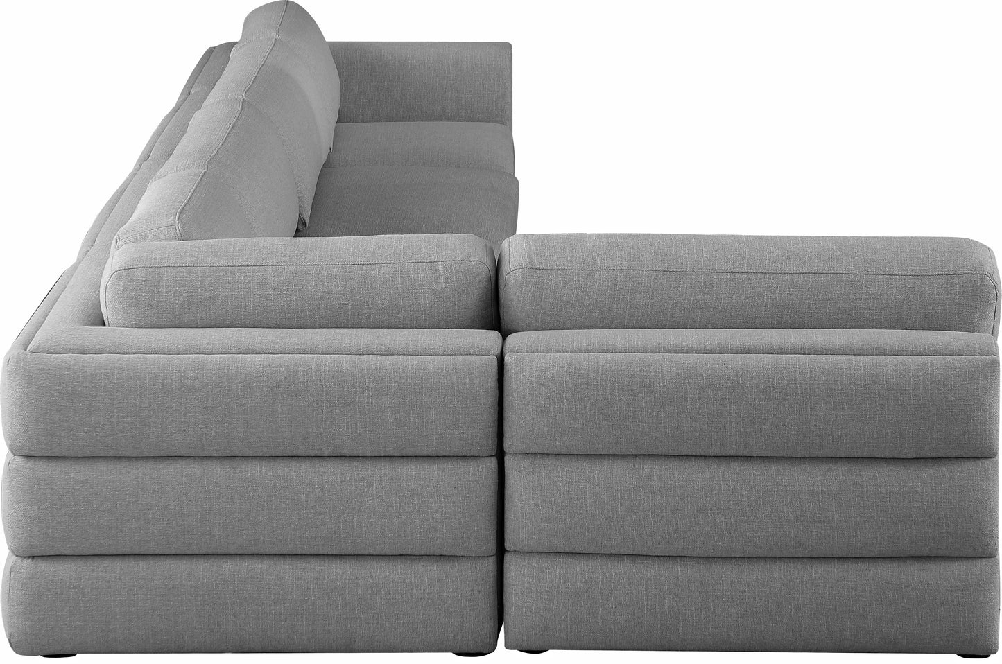 barlow grey durable linen textured fabric modular sectional sec5b