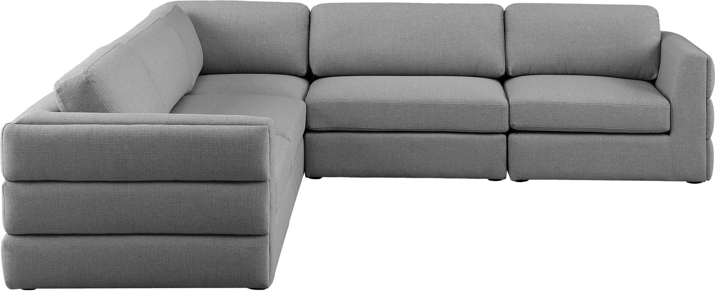 barlow grey durable linen textured fabric modular sectional sec5d