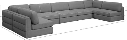 Barlow Grey Durable Linen Textured Fabric Modular Sectional Sec7B