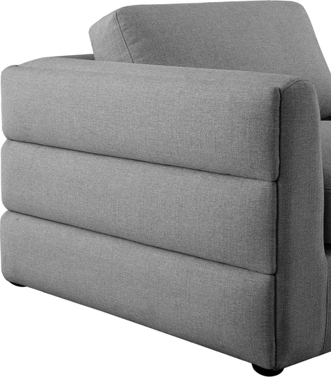 Barlow Grey Durable Linen Textured Fabric Modular Sectional Sec8A