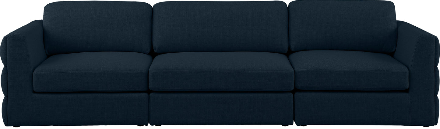 barlow navy durable linen textured fabric modular sofa s114a