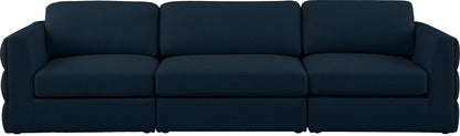 Barlow Navy Durable Linen Textured Fabric Modular Sofa S114A