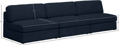 Barlow Navy Durable Linen Textured Fabric Modular Sofa S114B