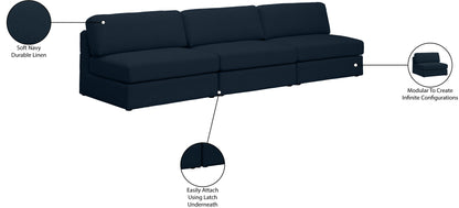 Barlow Navy Durable Linen Textured Fabric Modular Sofa S114B