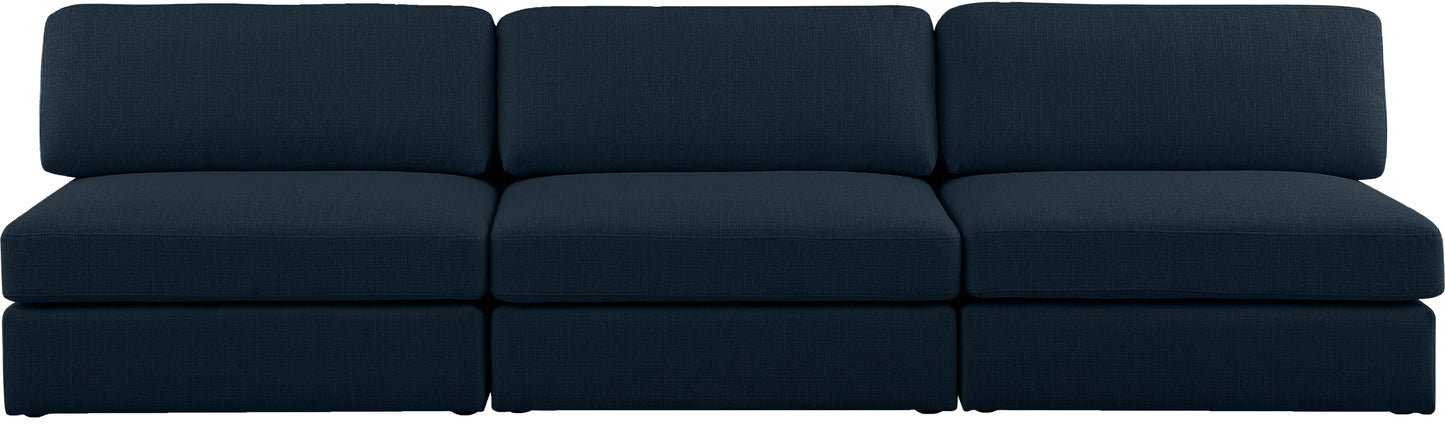 barlow navy durable linen textured fabric modular sofa s114b