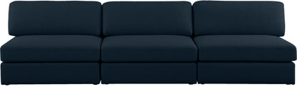 Barlow Navy Durable Linen Textured Fabric Modular Sofa S114B