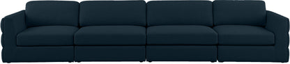 Barlow Navy Durable Linen Textured Fabric Modular Sofa S152A