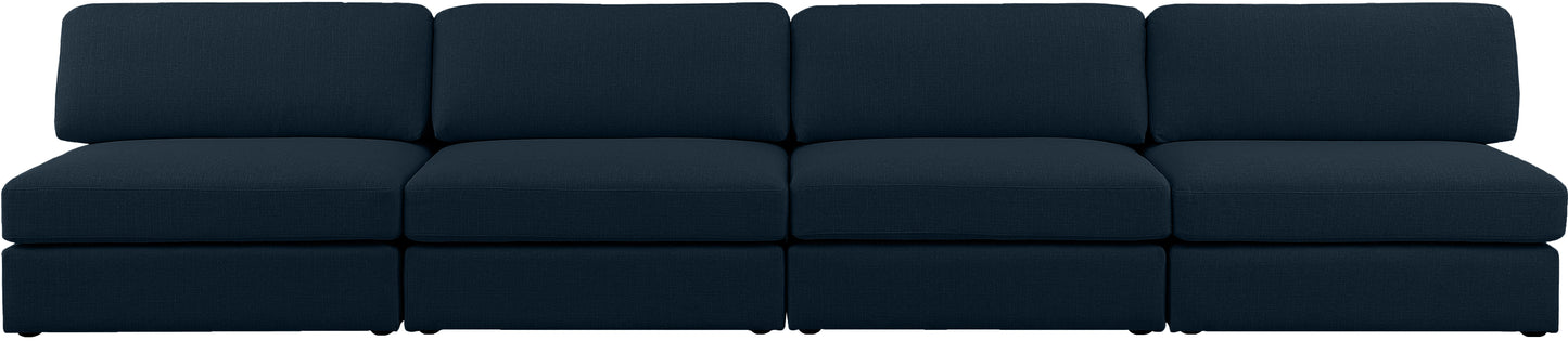 barlow navy durable linen textured fabric modular sofa s152b