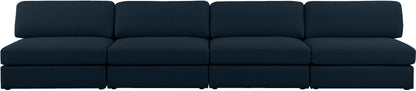 Barlow Navy Durable Linen Textured Fabric Modular Sofa S152B