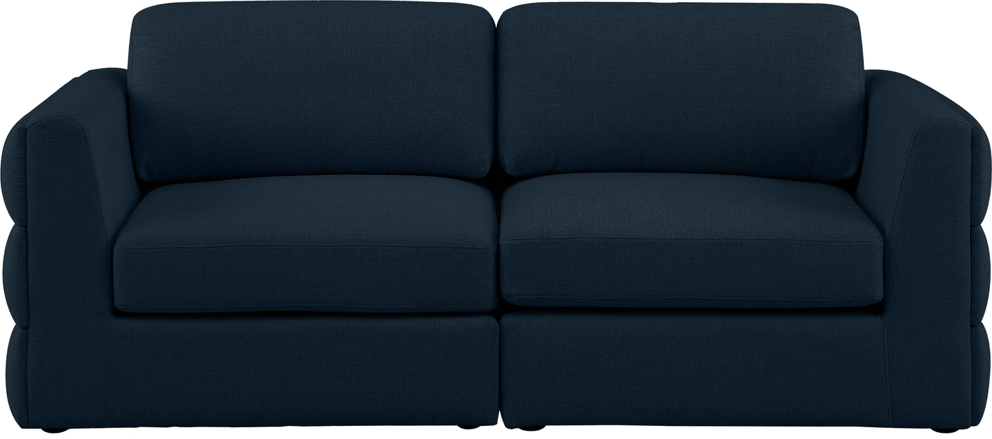 barlow navy durable linen textured fabric modular sofa s76a