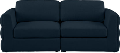 Barlow Navy Durable Linen Textured Fabric Modular Sofa S76A