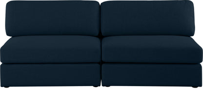 Barlow Navy Durable Linen Textured Fabric Modular Sofa S76B