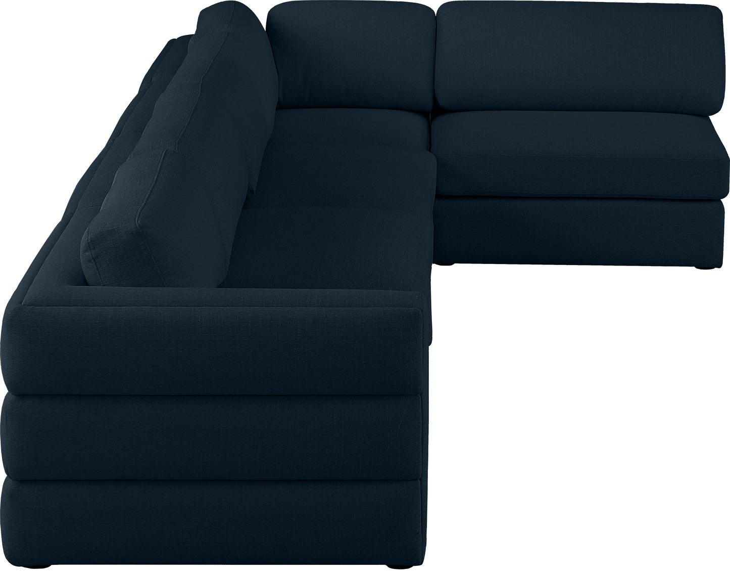 barlow navy durable linen textured fabric modular sectional sec5b