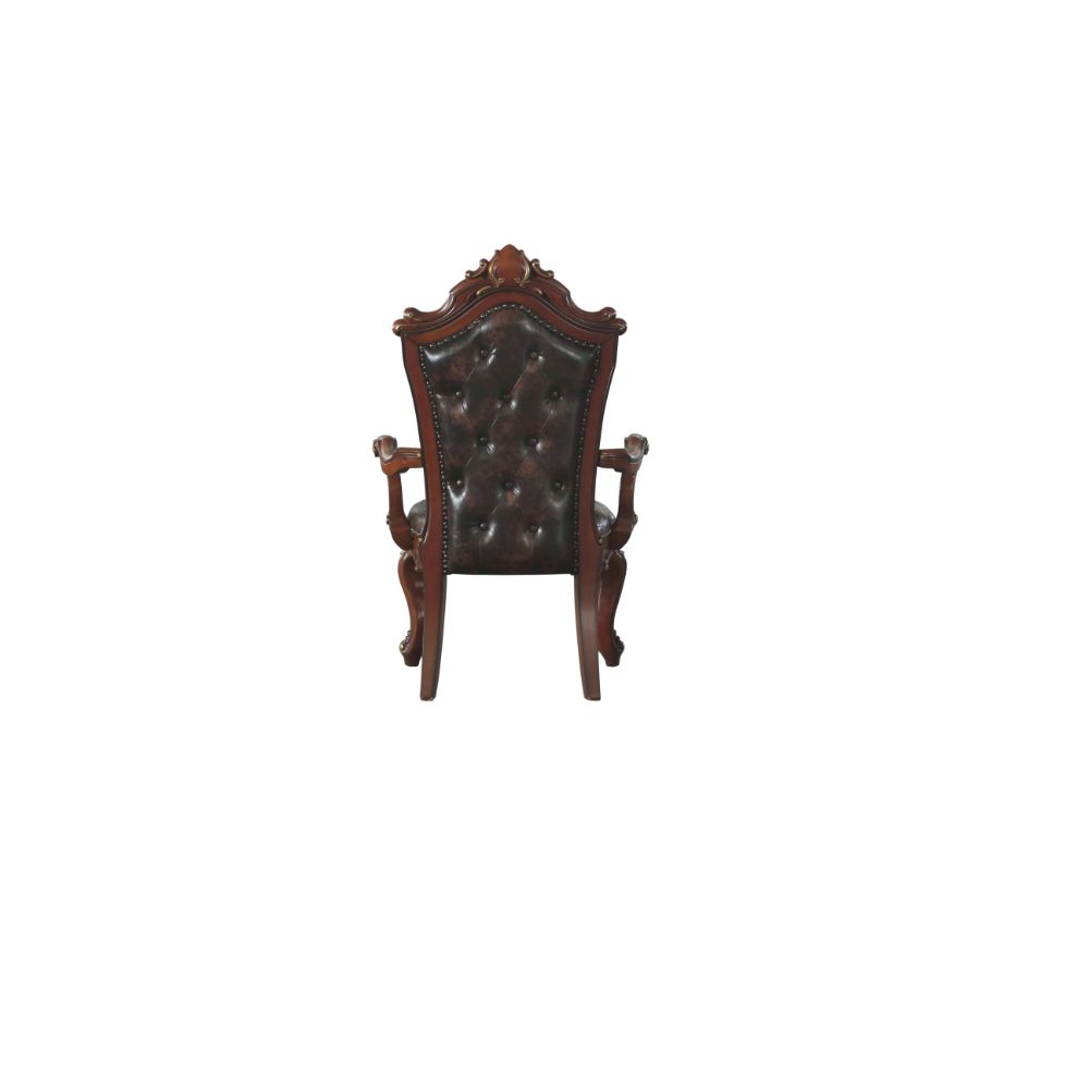 aspers arm chair (set-2), synthetic leather & honey oak finish