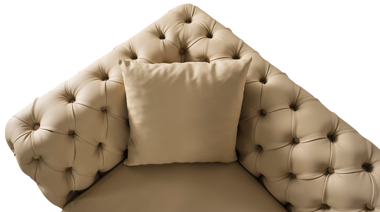 tess beige faux leather loveseat l