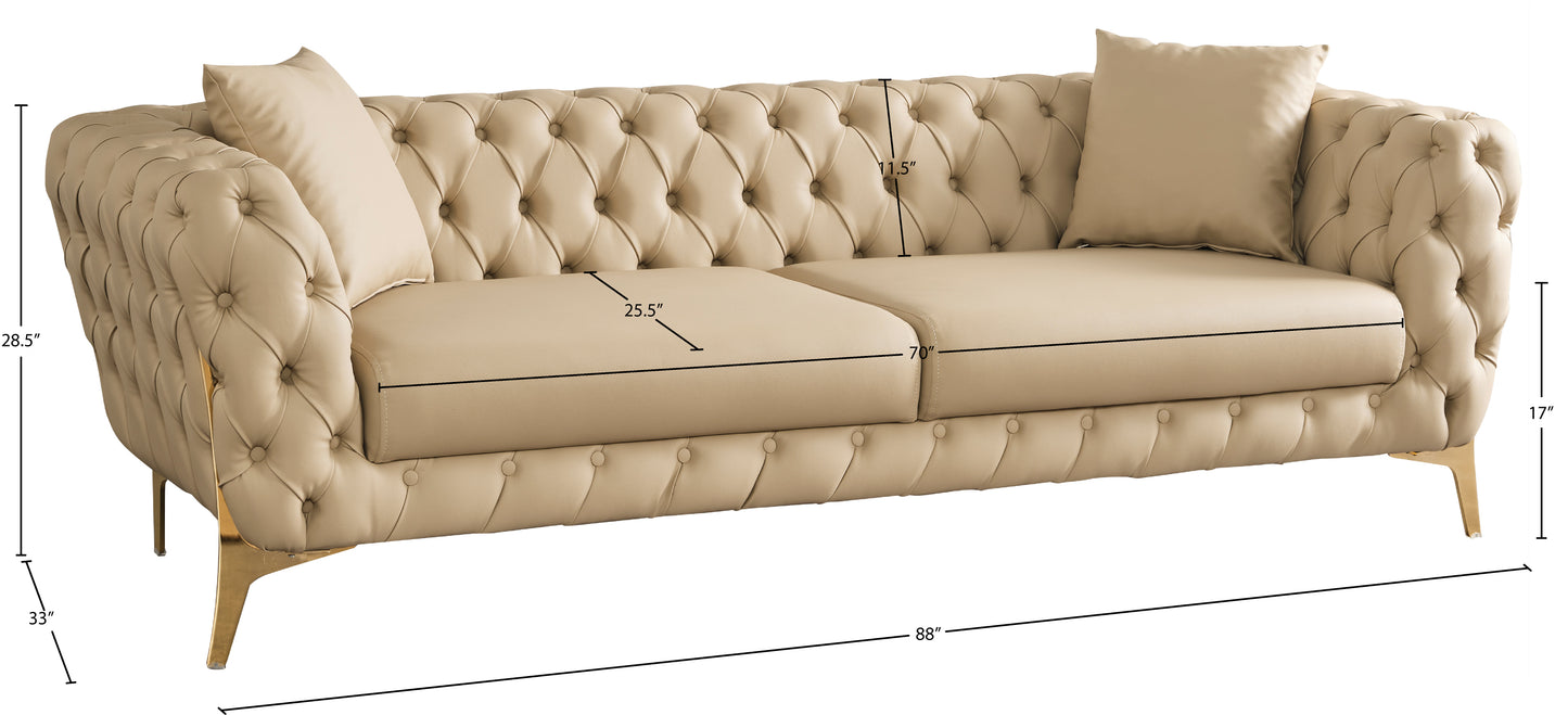 tess beige faux leather sofa s