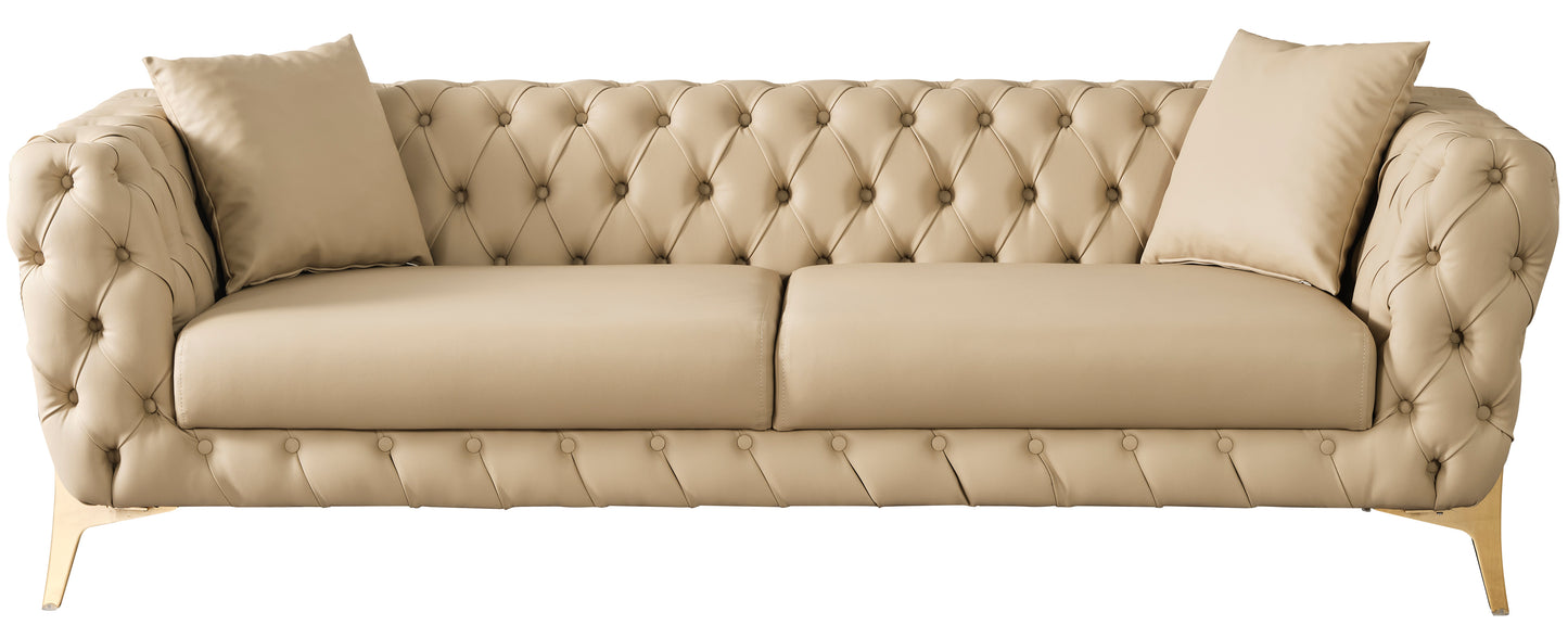 tess beige faux leather sofa s