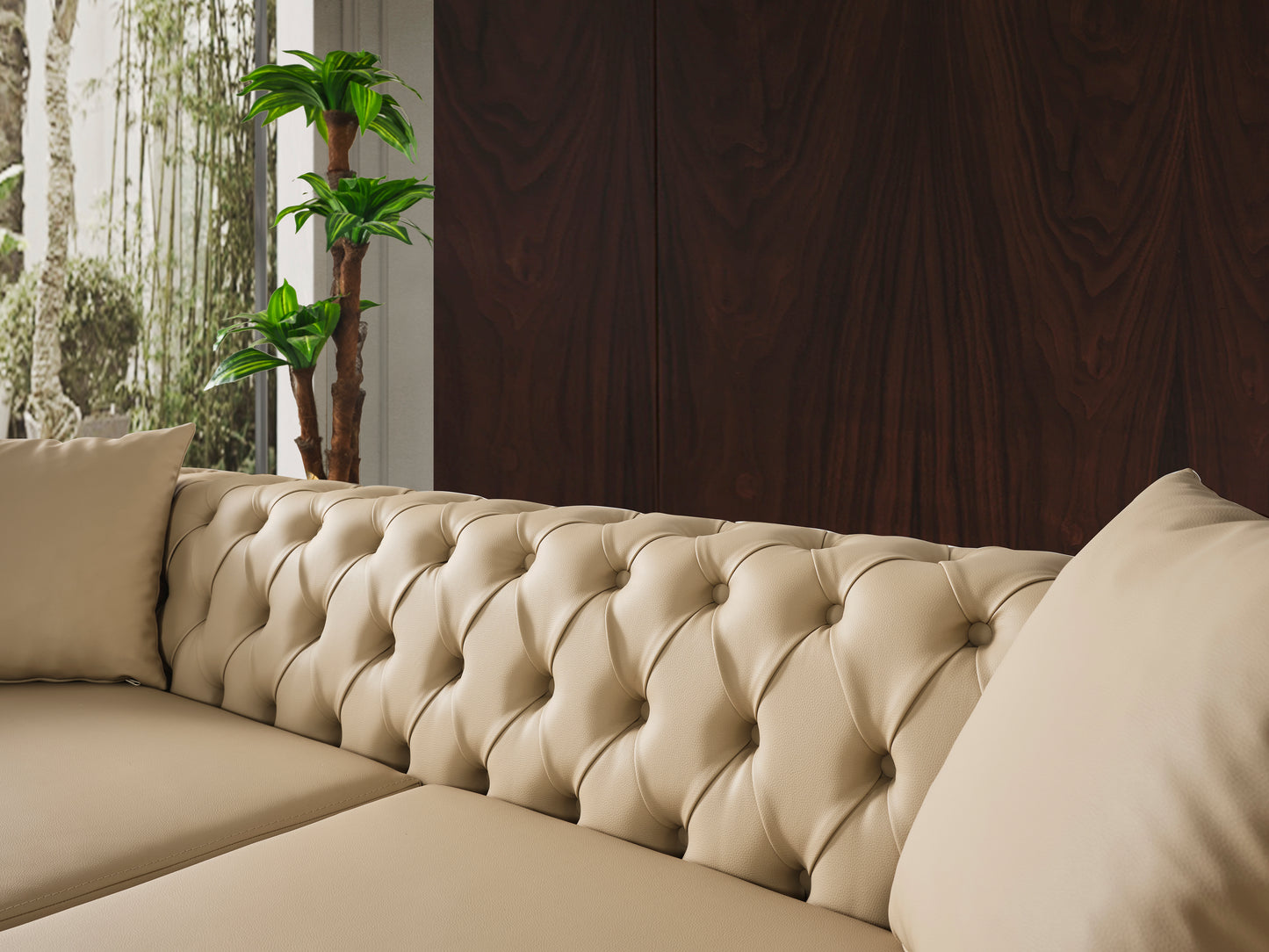 tess beige faux leather sofa s