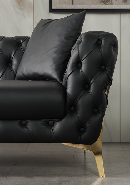 Tess Black Faux Leather Chair C