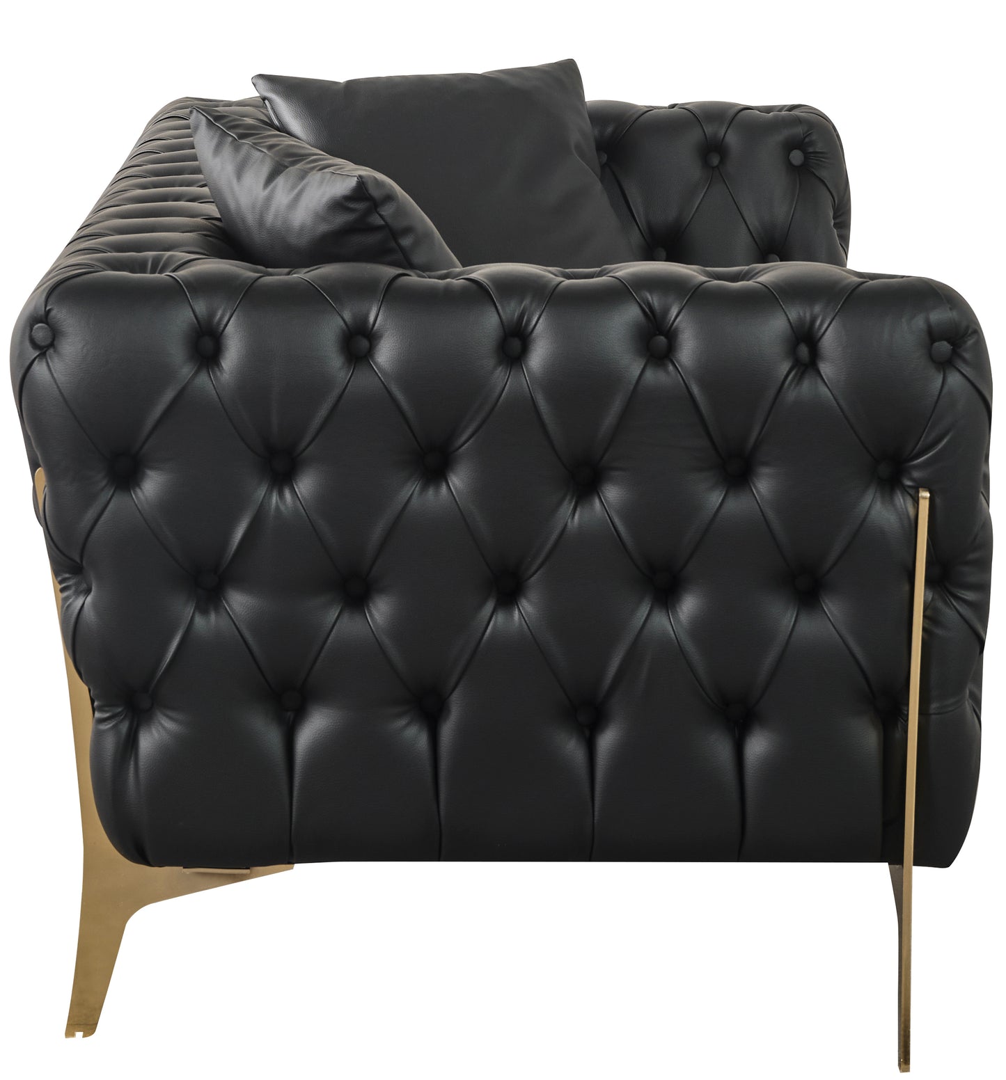 tess black faux leather loveseat l