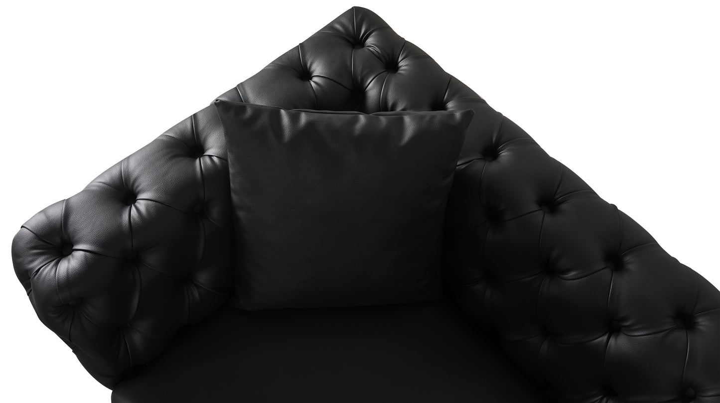 tess black faux leather loveseat l