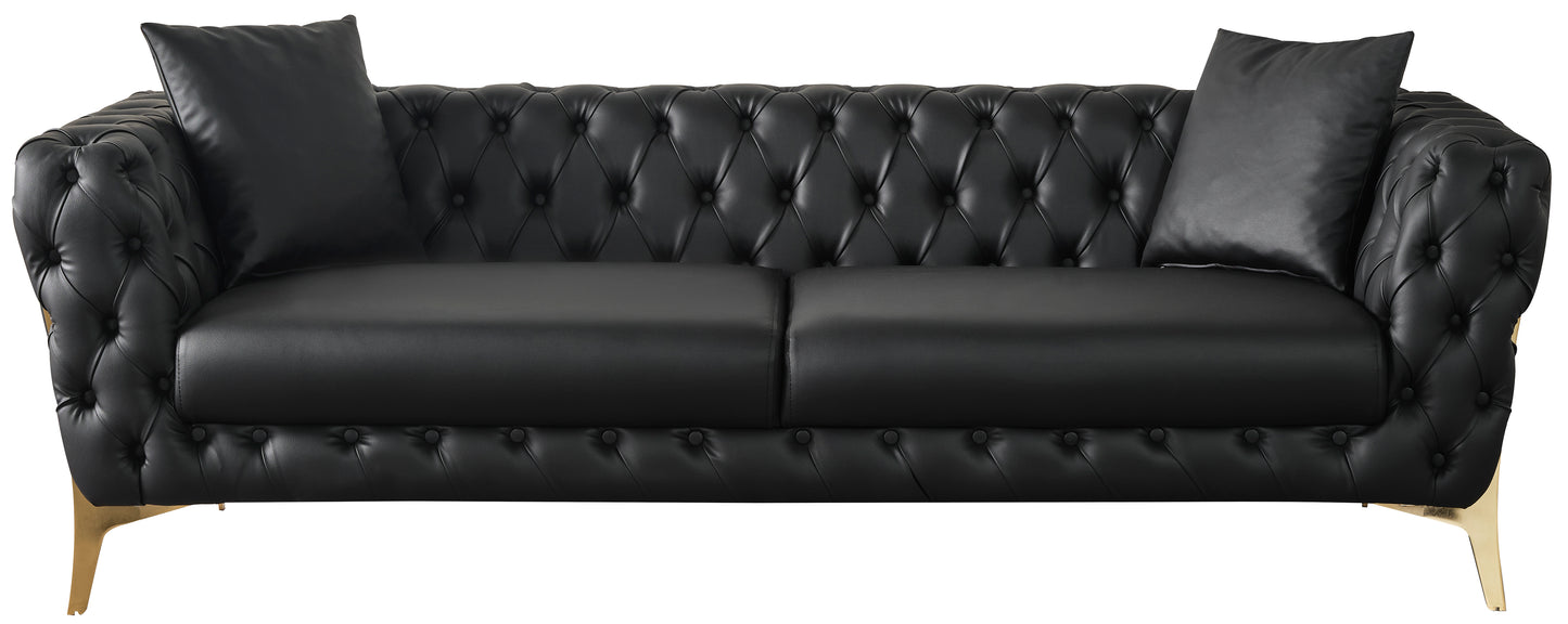 tess black faux leather sofa s