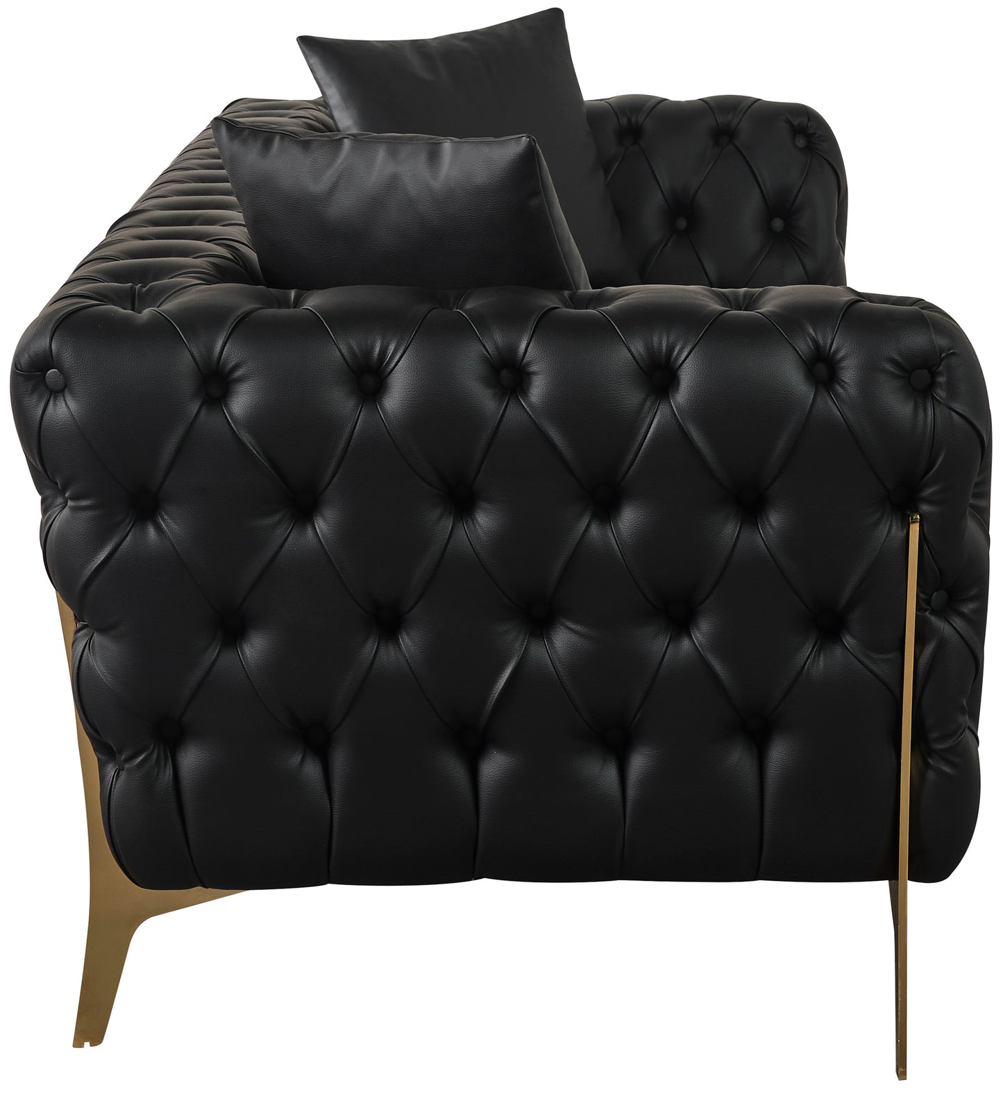 tess black faux leather sofa s