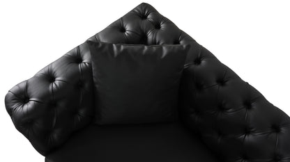 Tess Black Faux Leather Sofa S