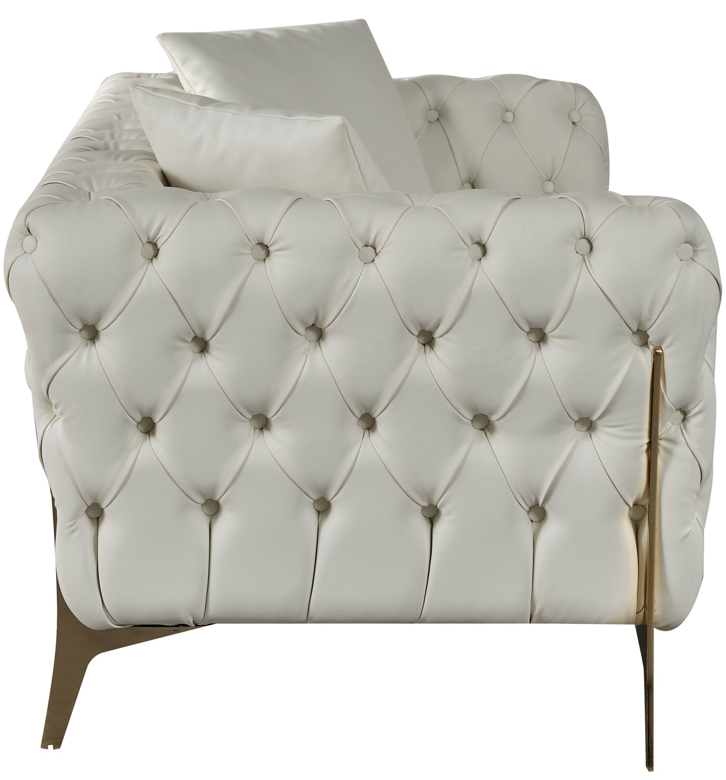 tess cream faux leather loveseat l