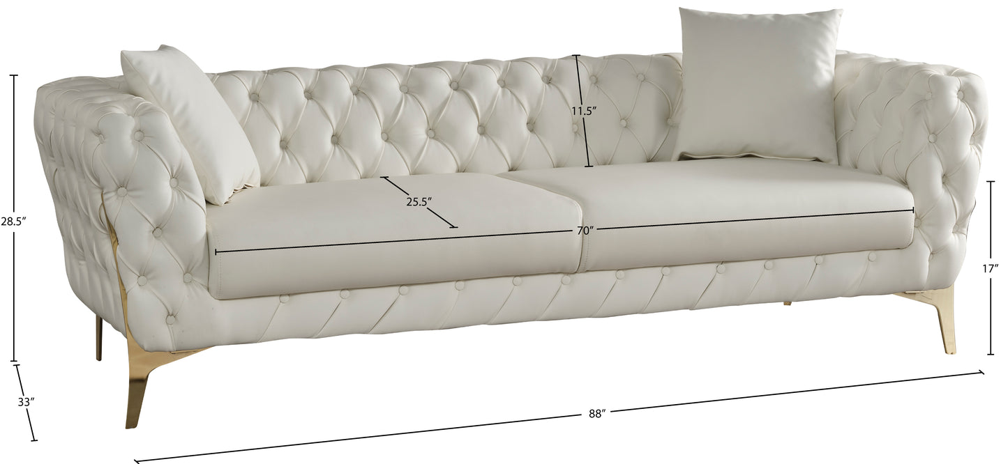 tess cream faux leather sofa s