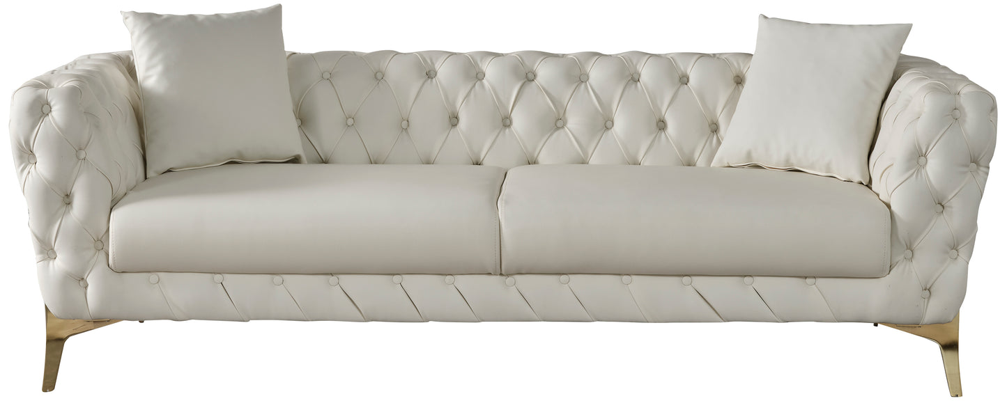 tess cream faux leather sofa s