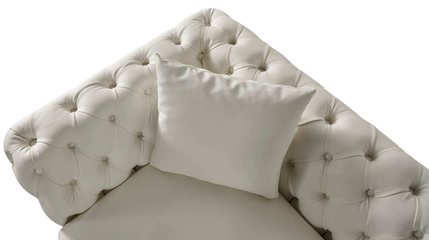 tess cream faux leather sofa s