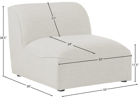 Tavolo Cream Durable Linen Textured Armless Armless