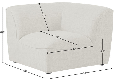 Tavolo Cream Durable Linen Textured Corner Corner