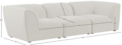 Tavolo Cream Durable Linen Textured Modular Sofa S109