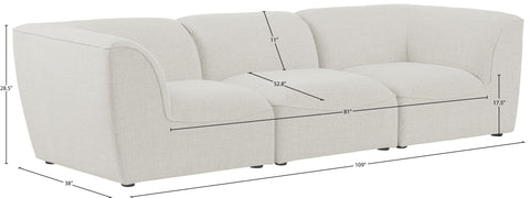 Tavolo Cream Durable Linen Textured Modular Sofa S109