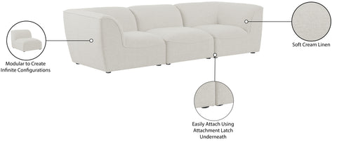 Tavolo Cream Durable Linen Textured Modular Sofa S109