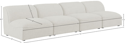 Tavolo Cream Durable Linen Textured Modular Sofa S132