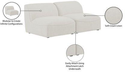 Tavolo Cream Durable Linen Textured Modular Sofa S66