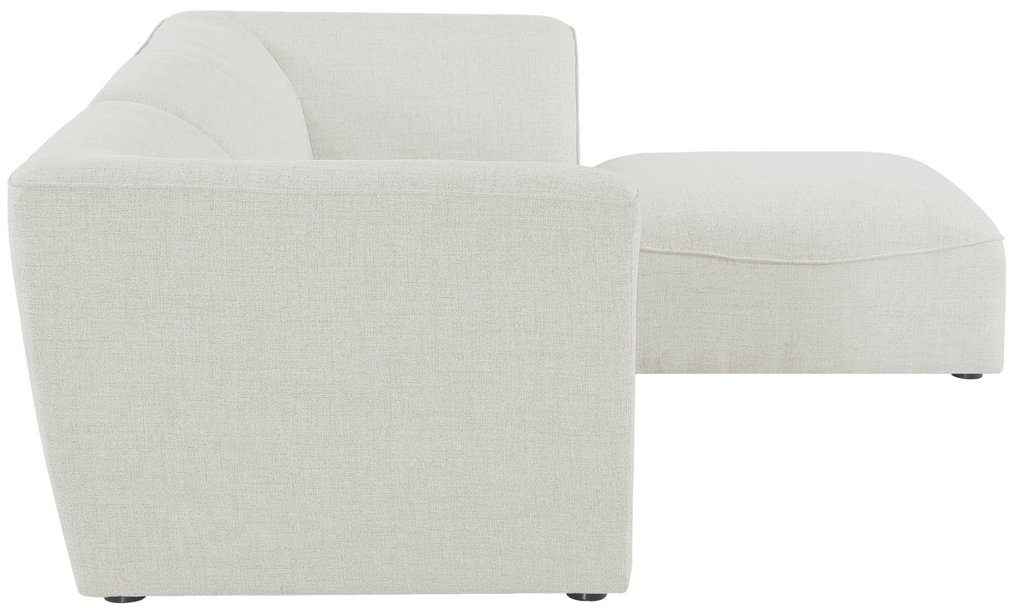 tavolo cream durable linen textured modular sectional sec4a