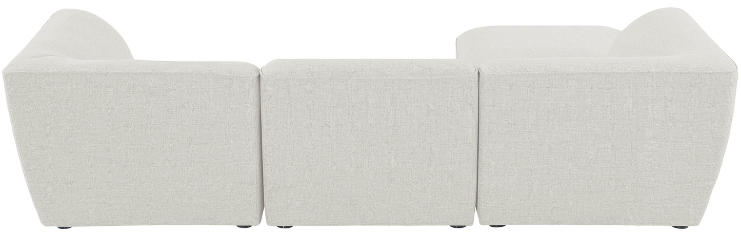 tavolo cream durable linen textured modular sectional sec4a