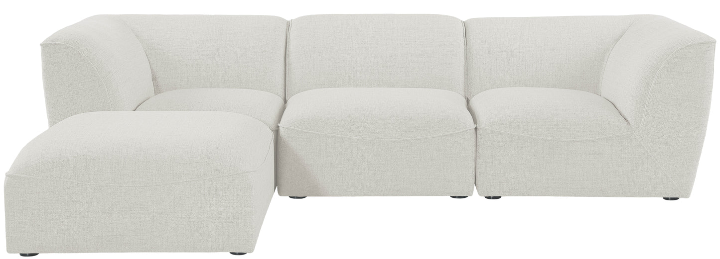 tavolo cream durable linen textured modular sectional sec4a