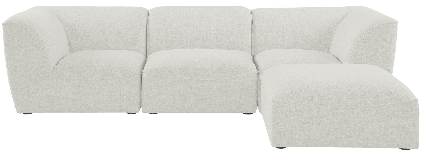 tavolo cream durable linen textured modular sectional sec4a