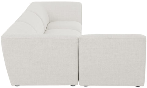 Tavolo Cream Durable Linen Textured Modular Sectional Sec4B