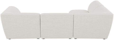 Tavolo Cream Durable Linen Textured Modular Sectional Sec4B
