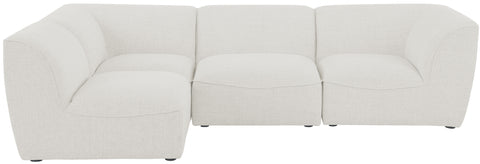 Tavolo Cream Durable Linen Textured Modular Sectional Sec4B
