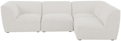 Tavolo Cream Durable Linen Textured Modular Sectional Sec4B