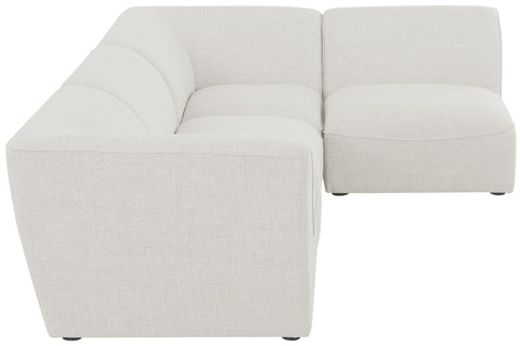 Tavolo Cream Durable Linen Textured Modular Sectional Sec4B