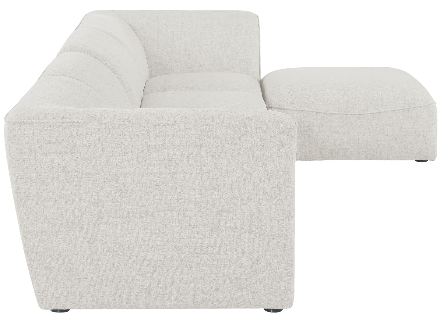 tavolo cream durable linen textured modular sectional sec5a